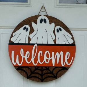 Halloween Ghost Welcome Door Hanger