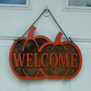 Pumpkin Welcome Door Hanger