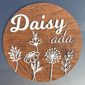 Personalized Floral Baby Name Sign