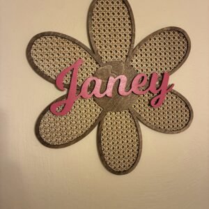 Personalized Rattan Flower Name Sign