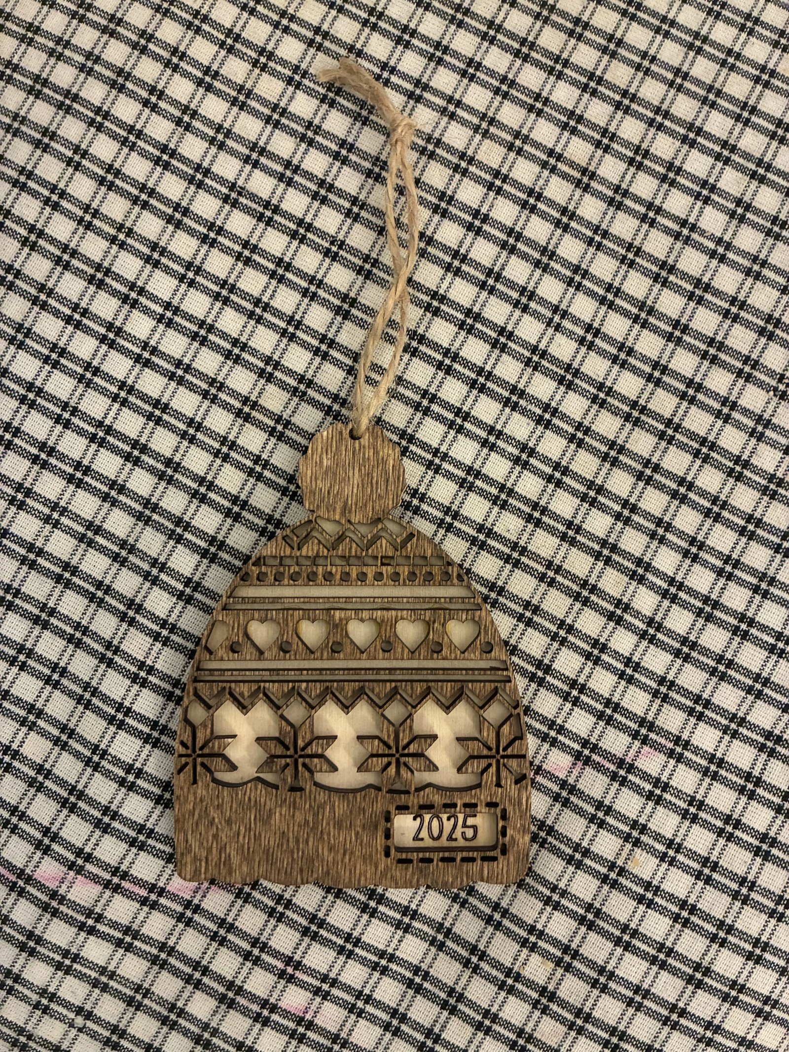Engraved Winter Hat Year Ornament
