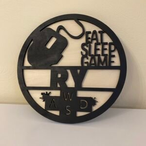 Custom Eat Sleep Game Mouse & WASD Sign
