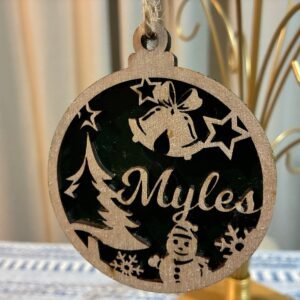 Personalized Layered Christmas Name Ornament