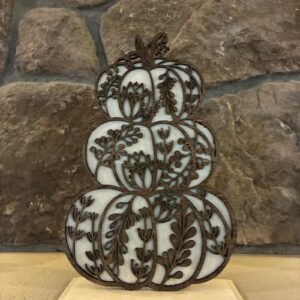 Layered Floral Pumpkin Stack Table Décor