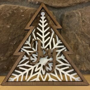 Joy Layered Christmas Tree Display
