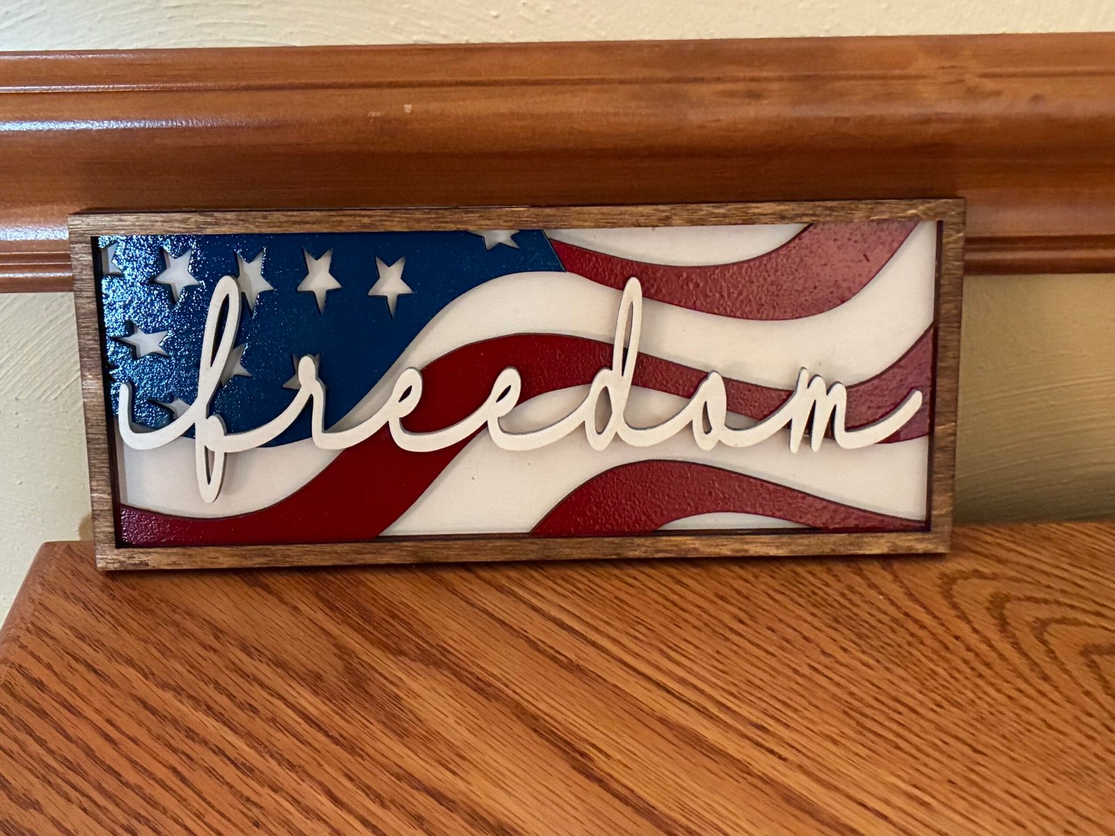Freedom Layered Flag Sign