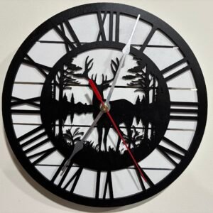 Deer & Lake Roman Numeral Wall Clock