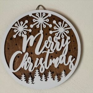 Merry Christmas Round Wall Sign