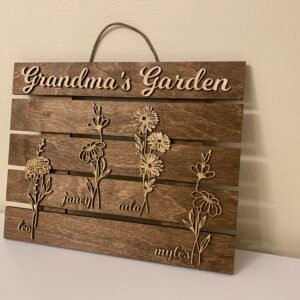 Personalized Grandma’s Garden Birth Flower Sign