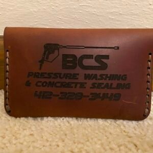 Custom Engraved Genuine Leather Business Card Holder